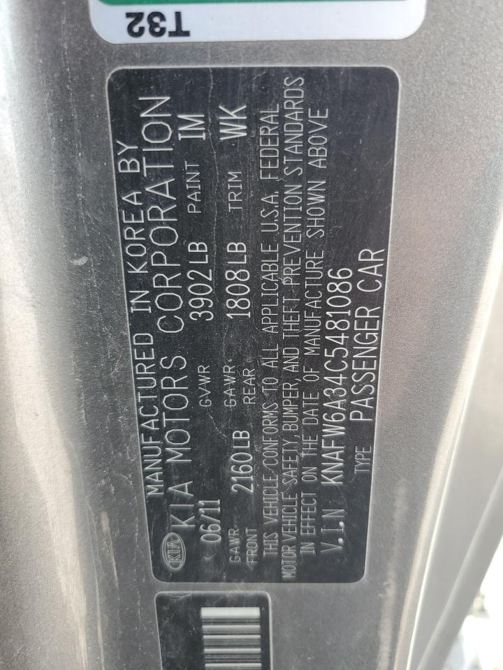 2012 Kia Forte Sx VIN: KNAFW6A34C5481086 Lot: 57241265