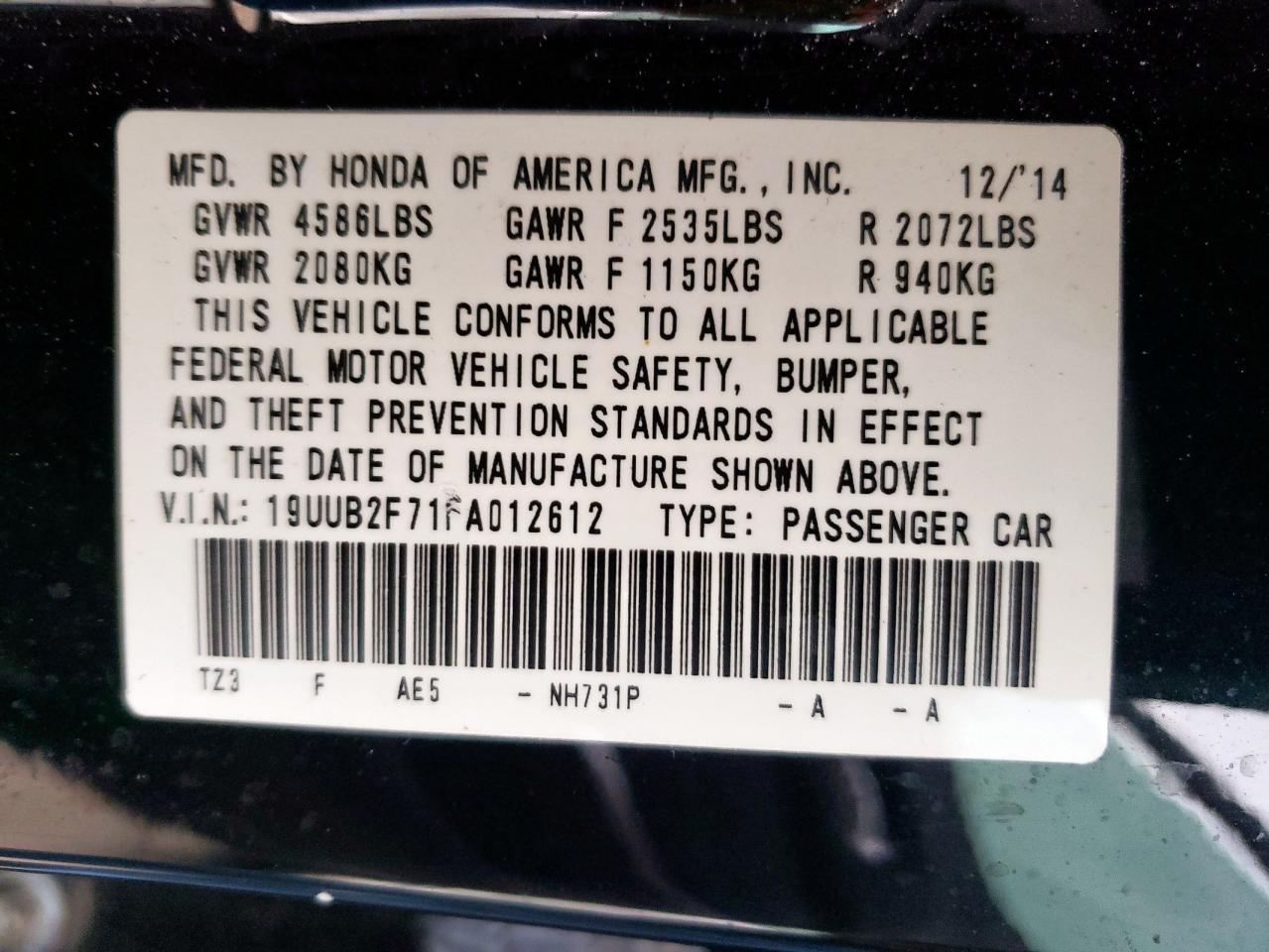 2015 Acura Tlx Advance VIN: 19UUB2F71FA012612 Lot: 57396675