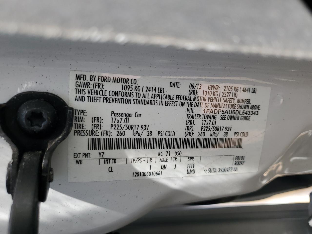 2013 Ford C-Max Se VIN: 1FADP5AU6DL543343 Lot: 57432375
