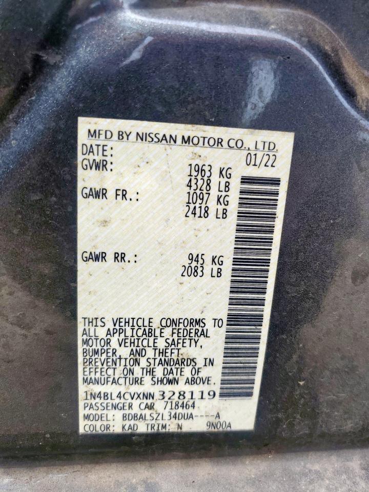 1N4BL4CVXNN328119 NISSAN ALTIMA 2022