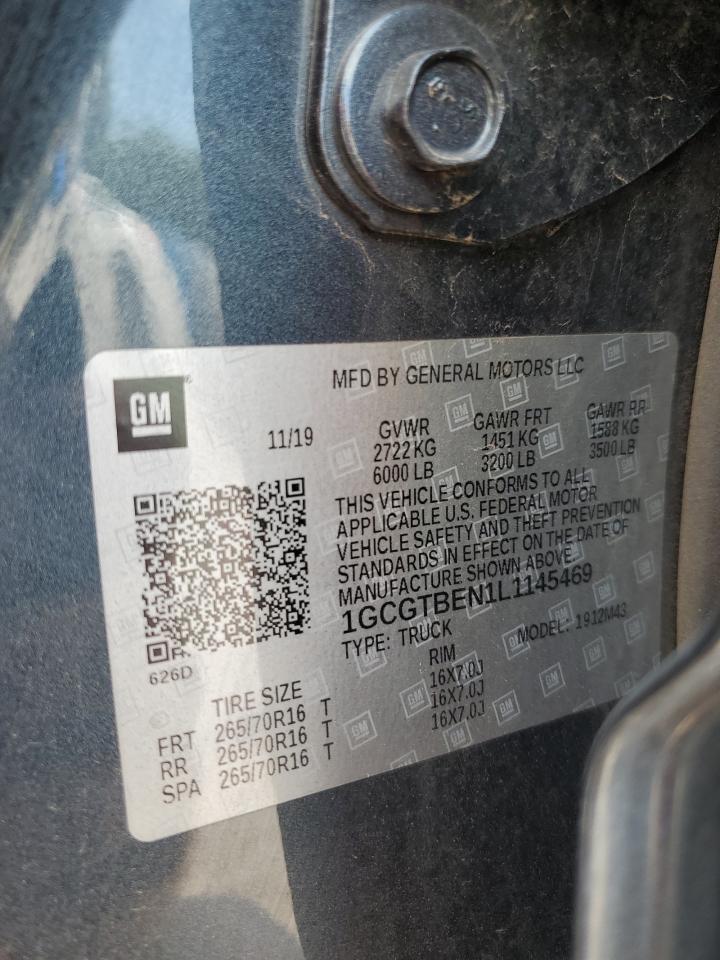 2020 Chevrolet Colorado VIN: 1GCGTBEN1L1145469 Lot: 57140465