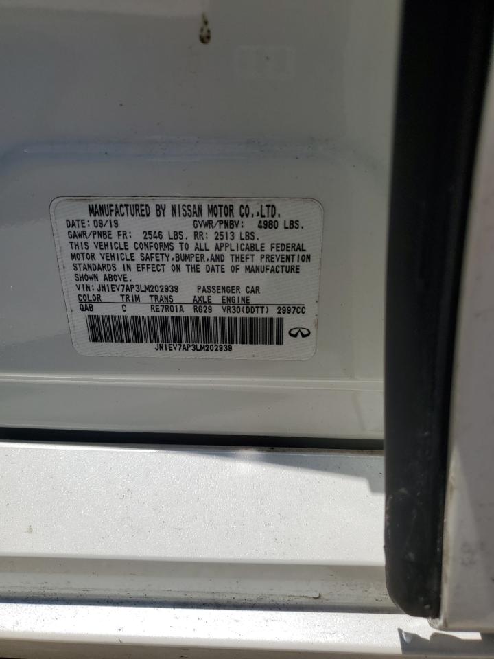 2020 Infiniti Q50 Pure VIN: JN1EV7AP3LM202939 Lot: 57025175