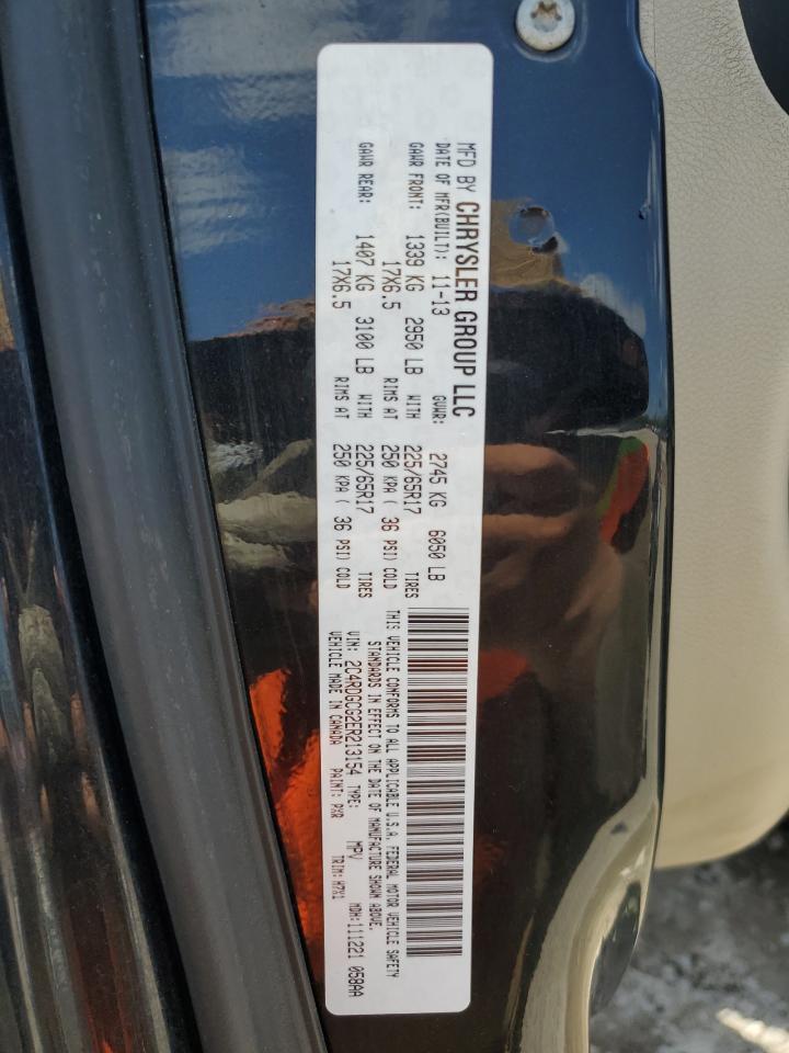 2014 Dodge Grand Caravan Sxt VIN: 2C4RDGCG2ER213154 Lot: 56406755