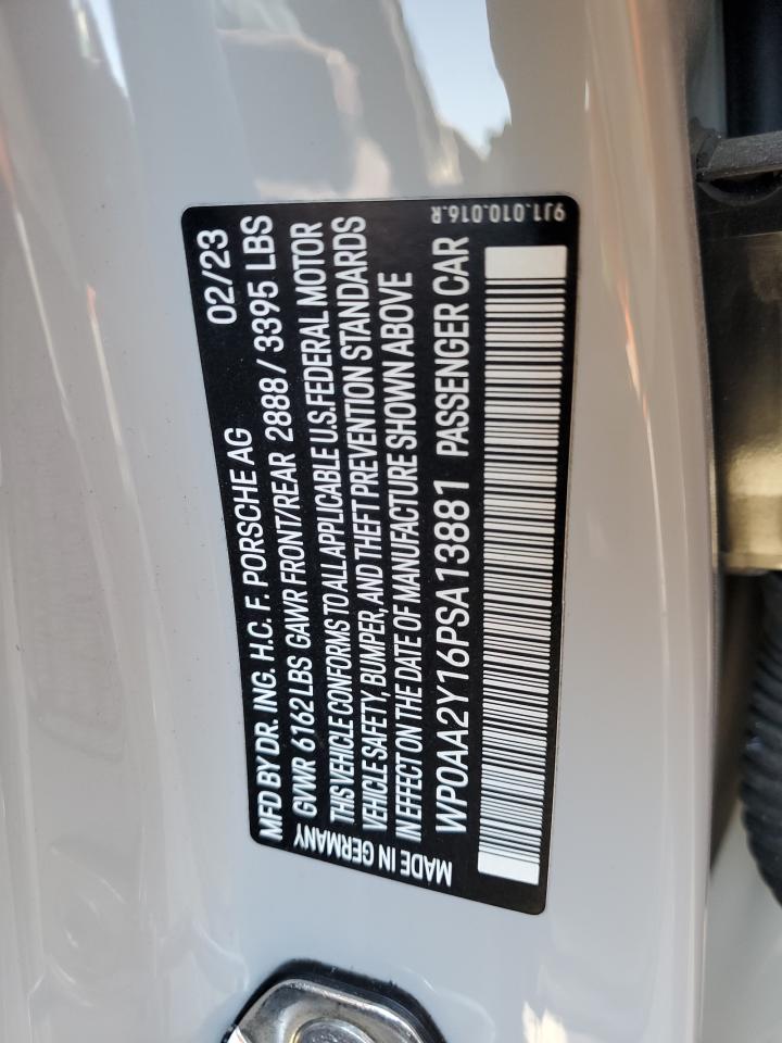 2023 Porsche Taycan VIN: WP0AA2Y16PSA13881 Lot: 56529245
