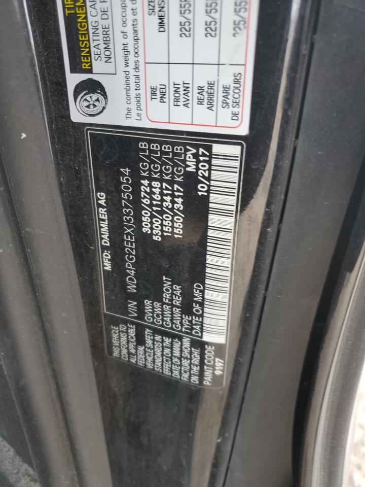 2018 Mercedes-Benz Metris VIN: WD4PG2EEXJ3375054 Lot: 56886915
