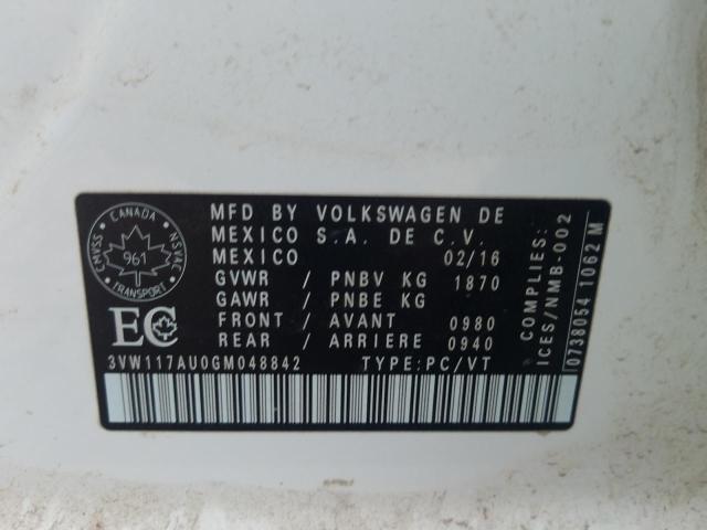 2016 VOLKSWAGEN GOLF S