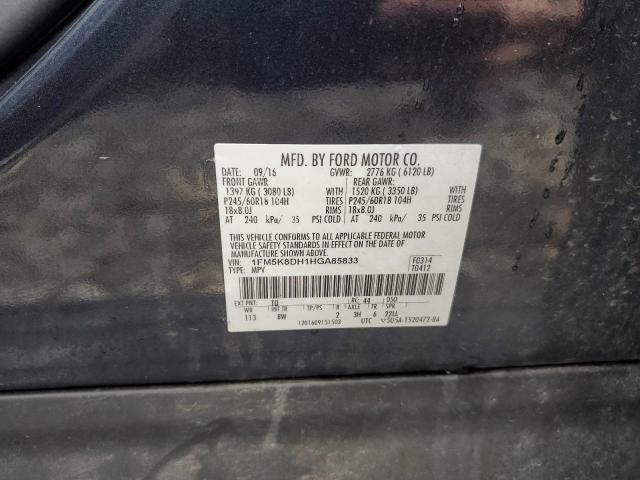 2017 FORD EXPLORER XLT  