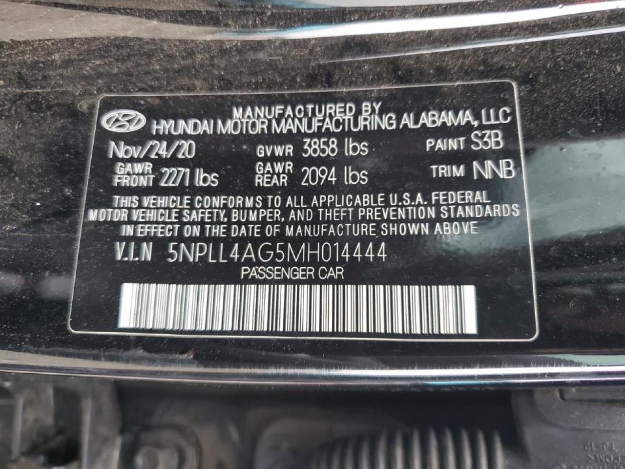 2021 Hyundai Elantra Se VIN: 5NPLL4AG5MH014444 Lot: 57060545