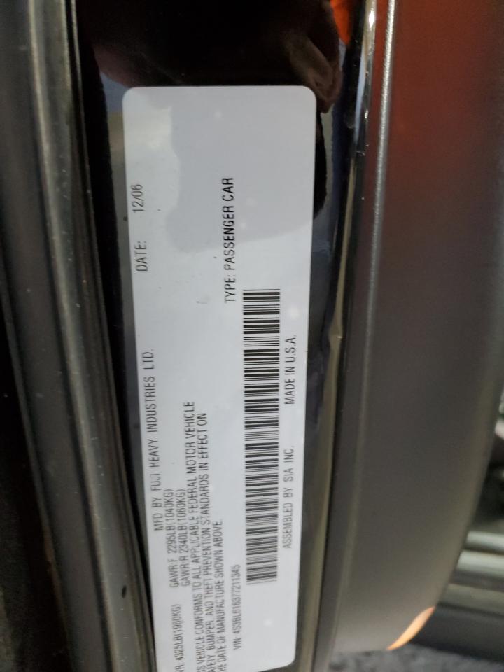 2007 Subaru Legacy 2.5I VIN: 4S3BL616377211345 Lot: 55385475