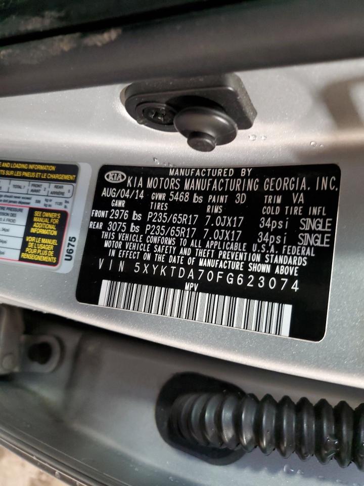 5XYKTDA70FG623074 2015 Kia Sorento Lx