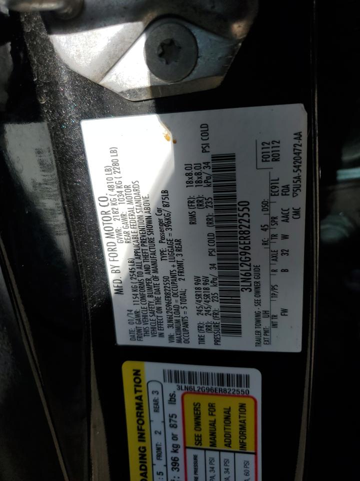 2014 Lincoln Mkz VIN: 3LN6L2G96ER822550 Lot: 56717455