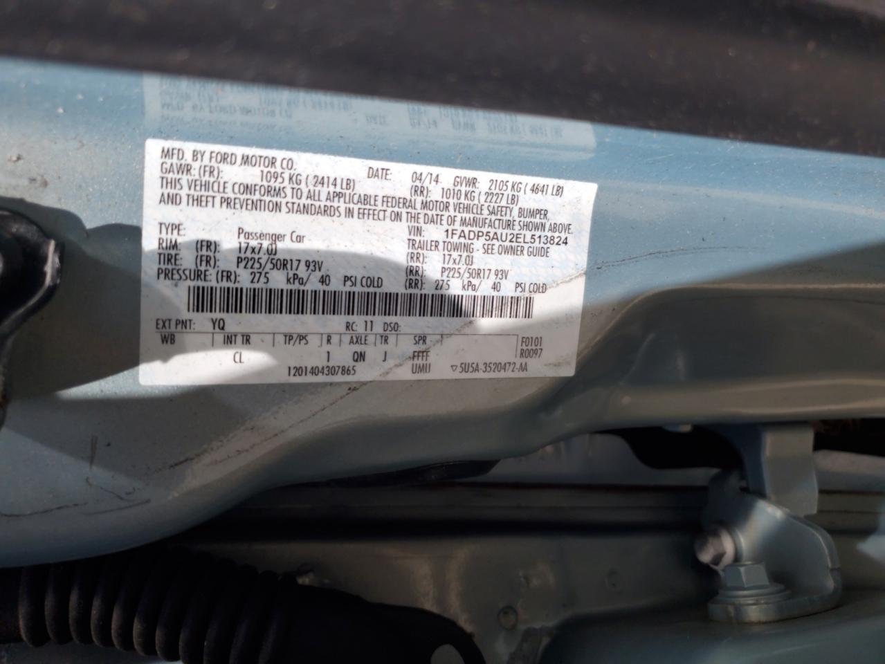 2014 Ford C-Max Se VIN: 1FADP5AU2EL513824 Lot: 56573665