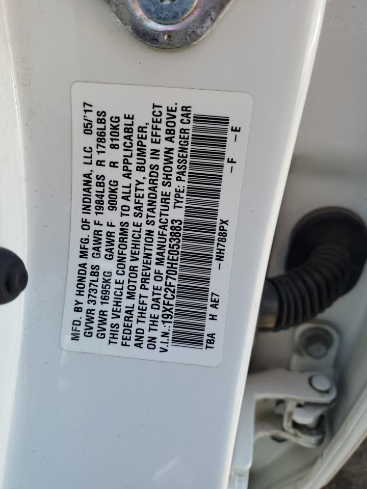 19XFC2F70HE053883 HONDA CIVIC 2017