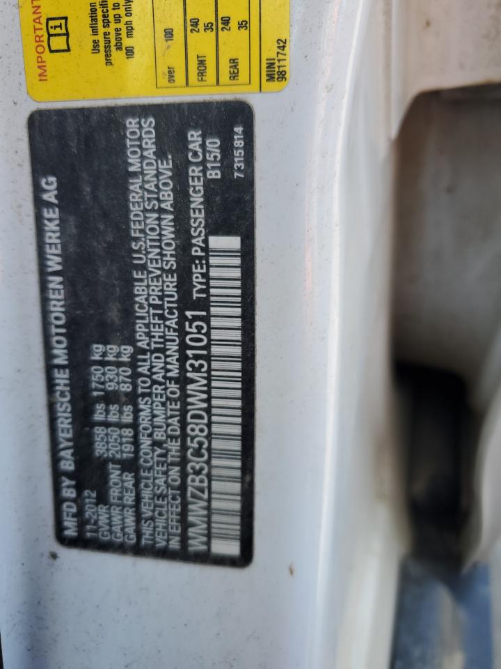 2013 Mini Cooper Countryman VIN: WMWZB3C58DWM31051 Lot: 80272825