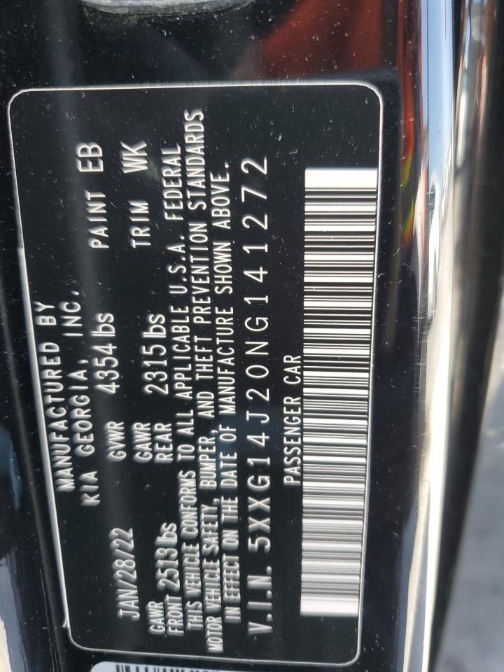 2022 Kia K5 Lxs VIN: 5XXG14J20NG141272 Lot: 57335525