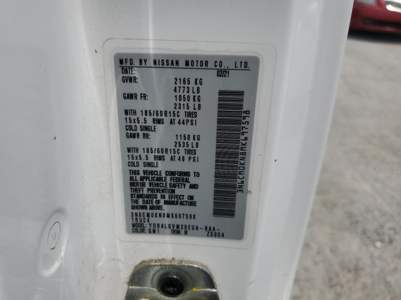 2021 Nissan Nv200 2.5S VIN: 3N6CM0KN8MK697598 Lot: 56954855