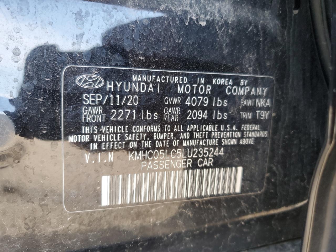 2020 Hyundai Ioniq Limited VIN: KMHC05LC5LU235244 Lot: 56031605