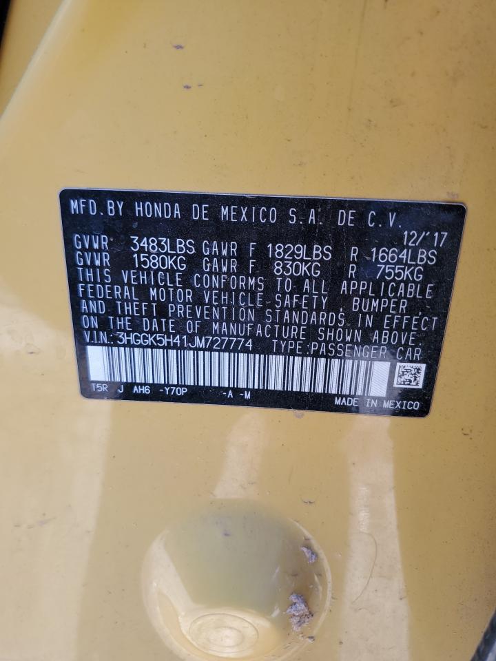 2018 Honda Fit Lx VIN: 3HGGK5H41JM727774 Lot: 56553265