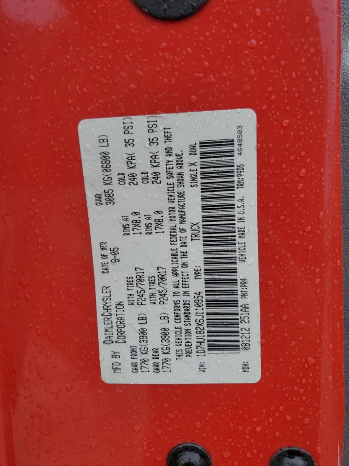 2006 Dodge Ram 1500 St VIN: 1D7HU182X6J110954 Lot: 58336255