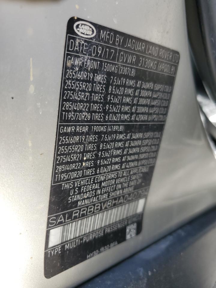 2017 Land Rover Discovery Hse VIN: SALRRBBV8HA040794 Lot: 56170205