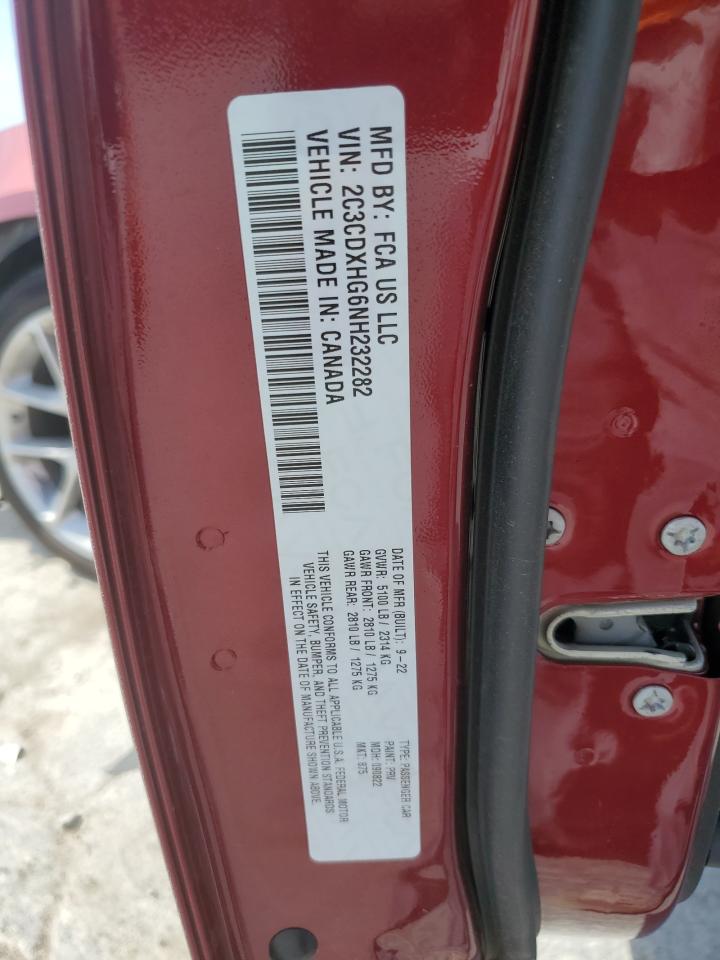 2022 Dodge Charger Gt VIN: 2C3CDXHG6NH232282 Lot: 57107605