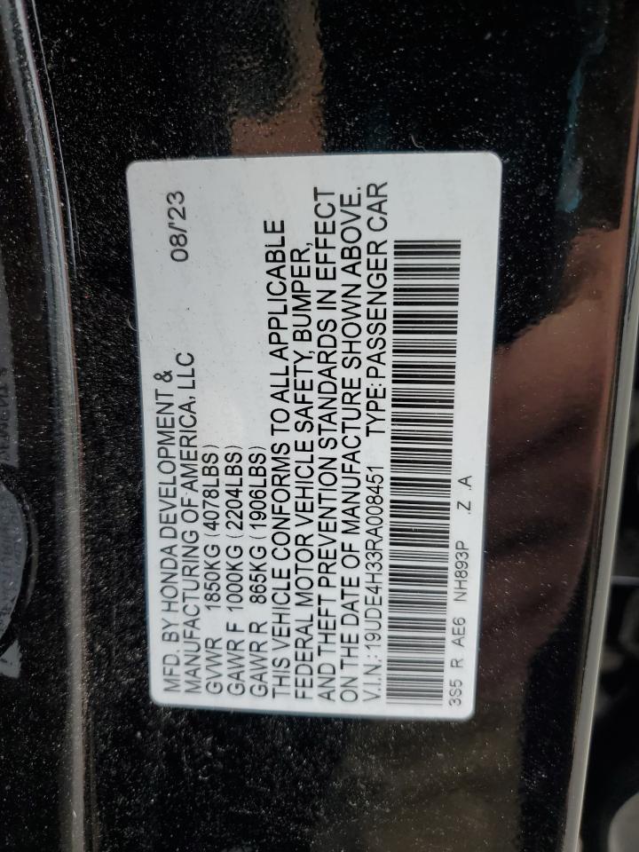 2024 Acura Integra A-Spec VIN: 19UDE4H33RA008451 Lot: 56472585