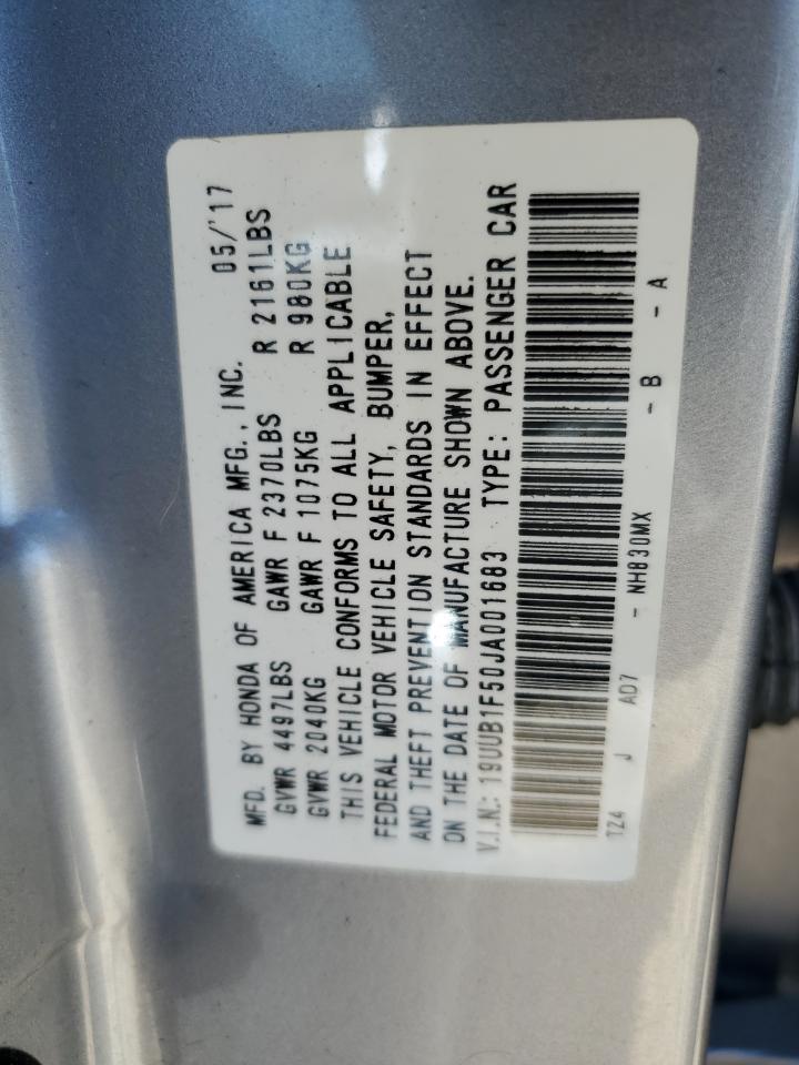 2018 Acura Tlx Tech VIN: 19UUB1F50JA001683 Lot: 58149695