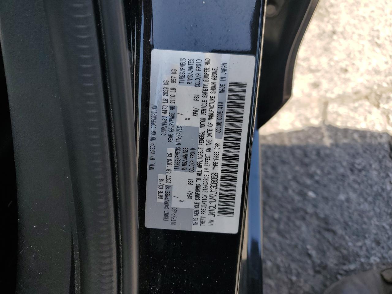 2018 Mazda 6 Sport VIN: JM1GL1UM7J1308058 Lot: 57262895