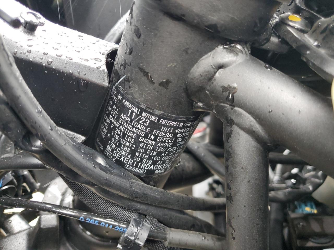 2024 Kawasaki Ex650 R VIN: ML5EXER11RDAC6390 Lot: 56518515