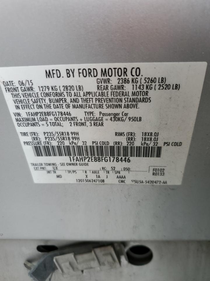 2015 Ford Taurus Sel VIN: 1FAHP2E88FG178446 Lot: 56975875