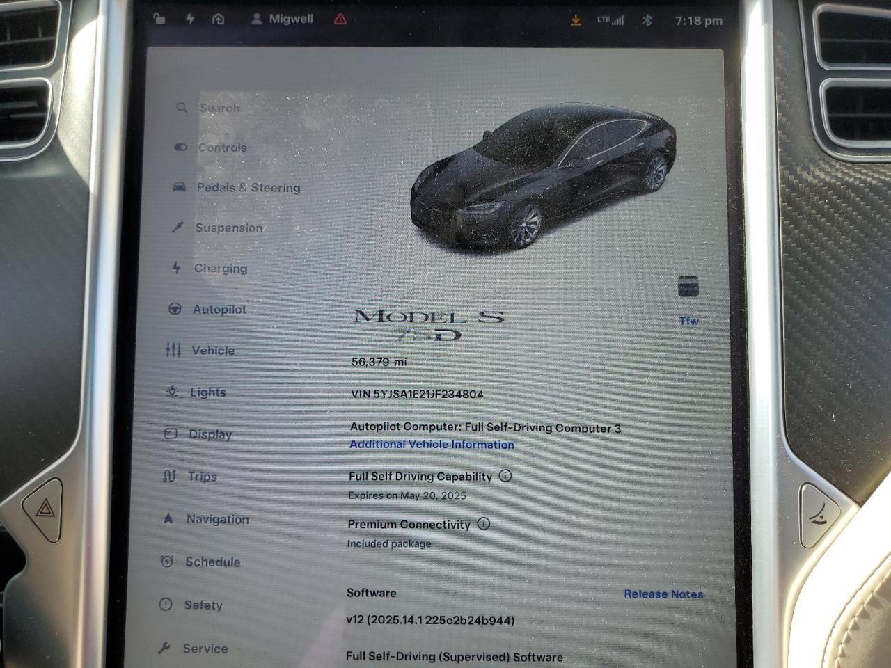 2018 Tesla Model S VIN: 5YJSA1E21JF234804 Lot: 56966355