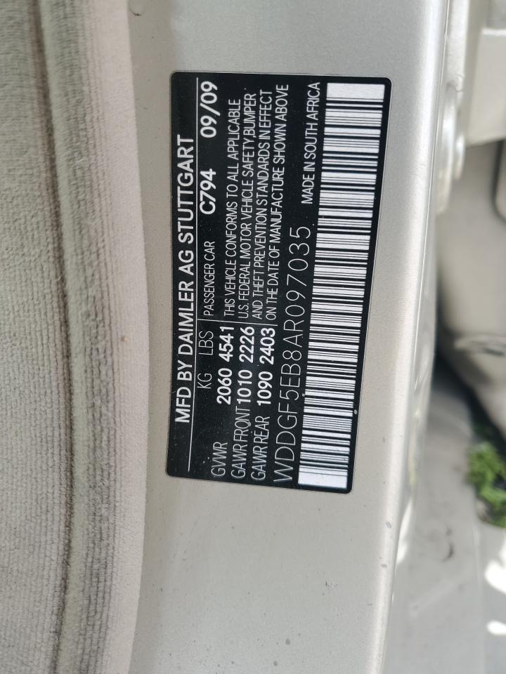 2010 Mercedes-Benz C 300 VIN: WDDGF5EB8AR097035 Lot: 56971685