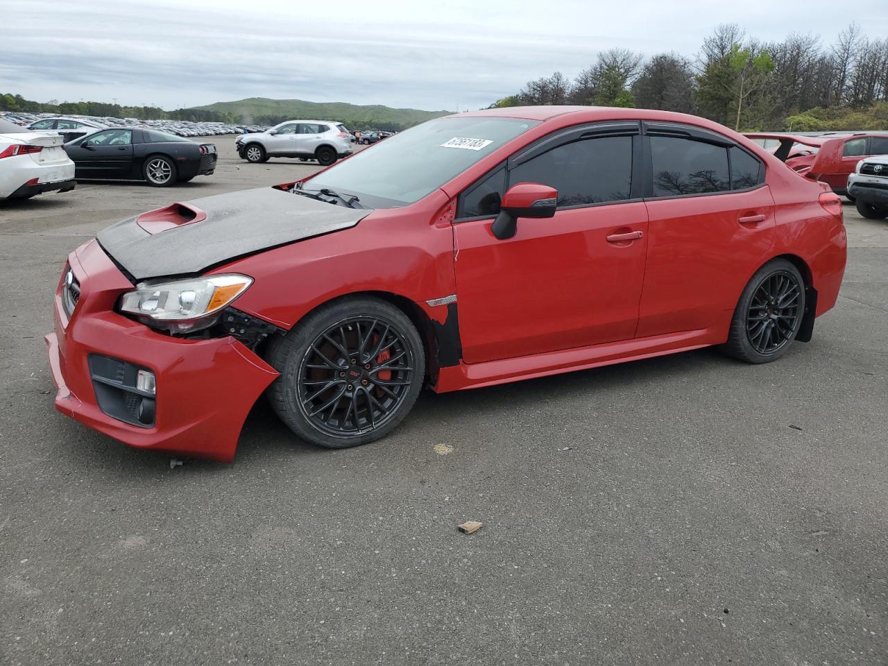 2015 Subaru Wrx Sti red sedan gas JF1VA2L67F9816275 photo #1
