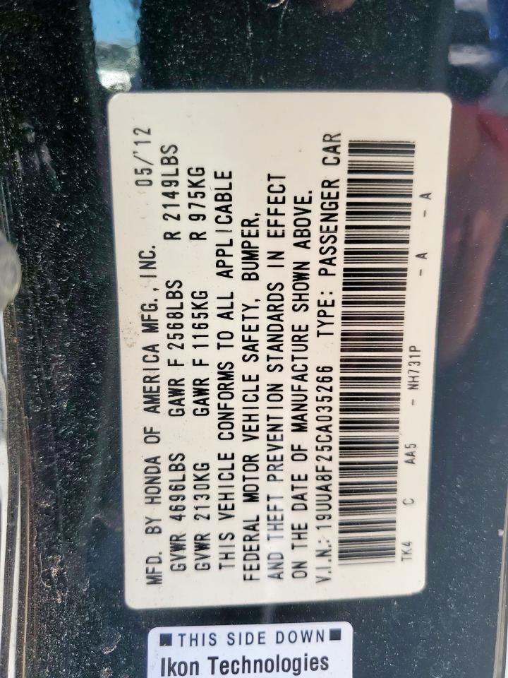 2012 Acura Tl VIN: 19UUA8F25CA035266 Lot: 56978615
