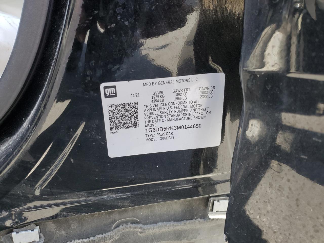 2021 Cadillac Ct4 Premium Luxury VIN: 1G6DB5RK3M0144650 Lot: 58786015