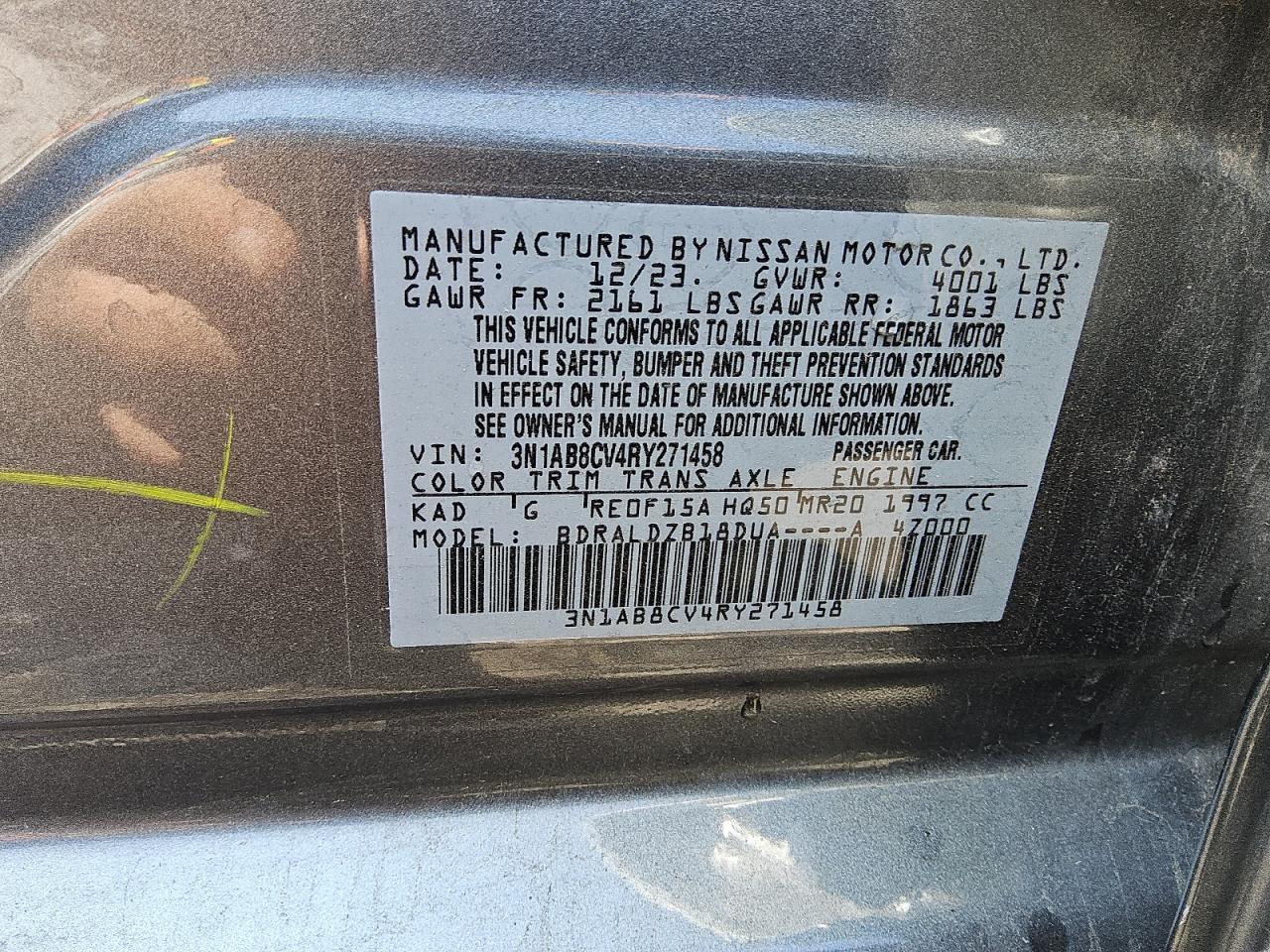 3N1AB8CV4RY271458 NISSAN SENTRA 2024