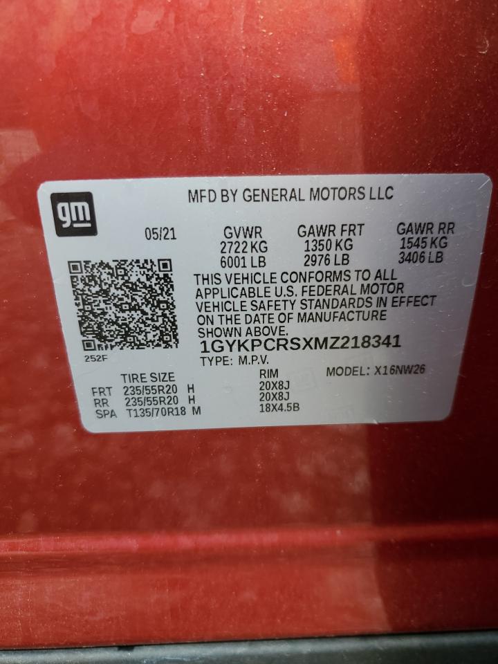 2021 Cadillac Xt6 Premium Luxury VIN: 1GYKPCRSXMZ218341 Lot: 56046145