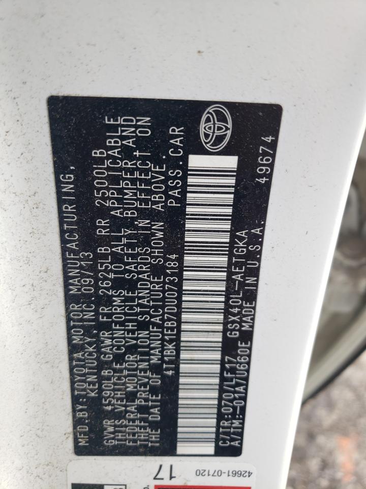 2013 Toyota Avalon Base VIN: 4T1BK1EB7DU073184 Lot: 56573925