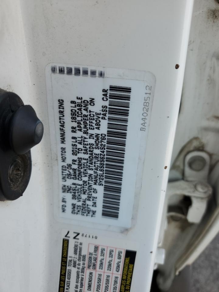 2006 Pontiac Vibe VIN: 5Y2SL65856Z452760 Lot: 56246455