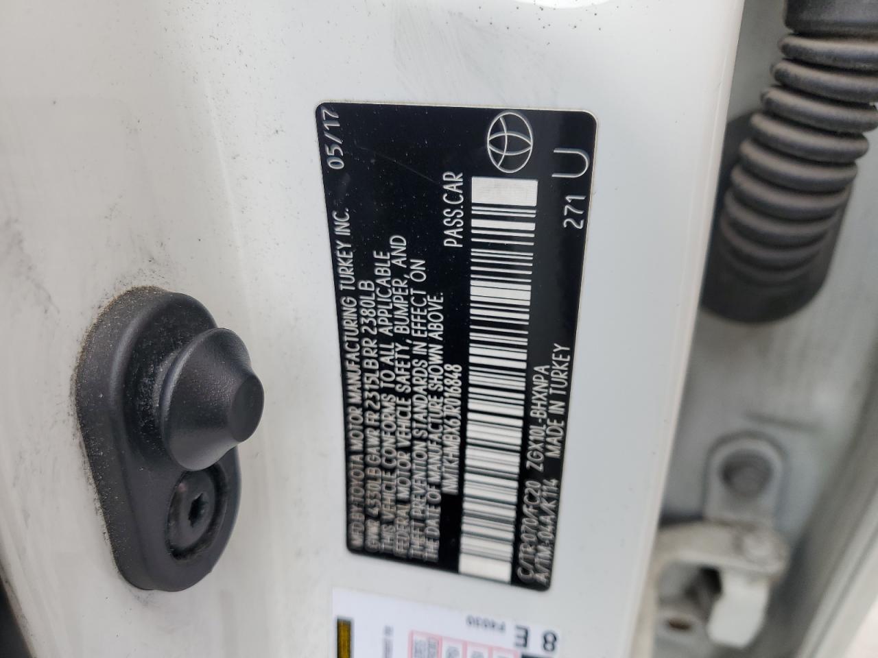 2018 Toyota C-Hr Xle VIN: NMTKHMBX6JR016848 Lot: 56939615