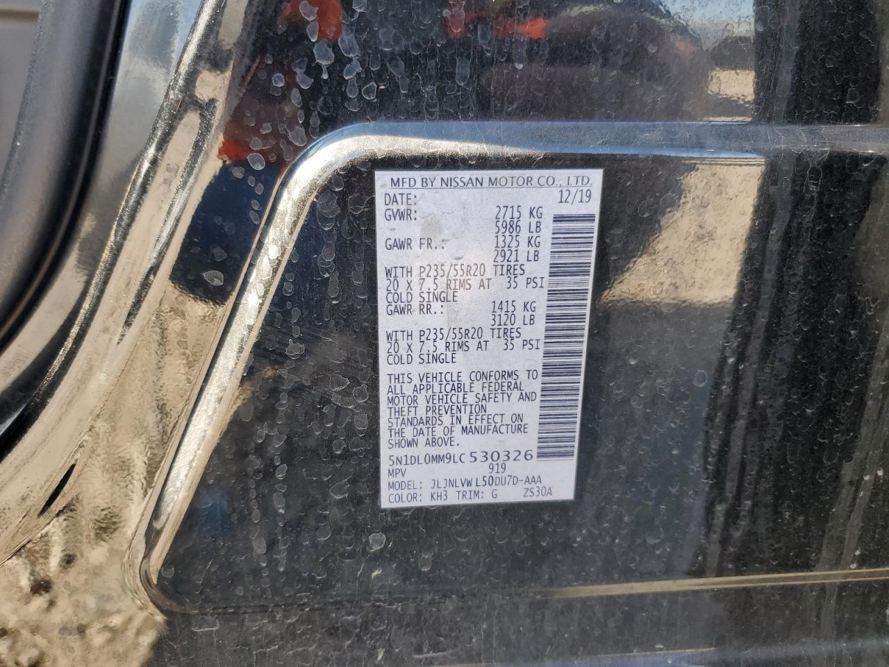 2020 Infiniti Qx60 Luxe VIN: 5N1DL0MM9LC530326 Lot: 57086055