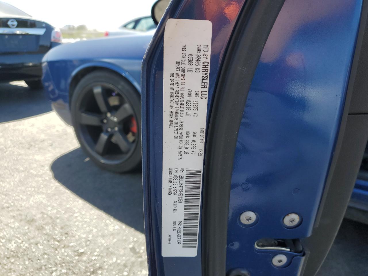 2009 Dodge Challenger R/T VIN: 2B3LJ54T09H621308 Lot: 58058095