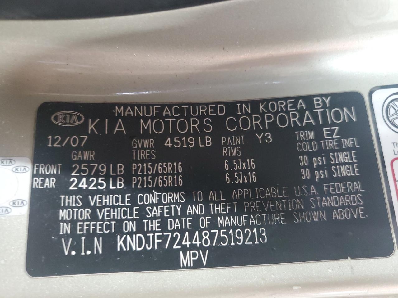 2008 Kia Sportage Lx VIN: KNDJF724487519213 Lot: 55979245