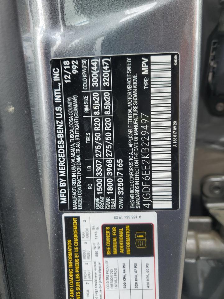 2019 Mercedes-Benz Gls 450 4Matic VIN: 4JGDF6EE2KB229497 Lot: 54791425