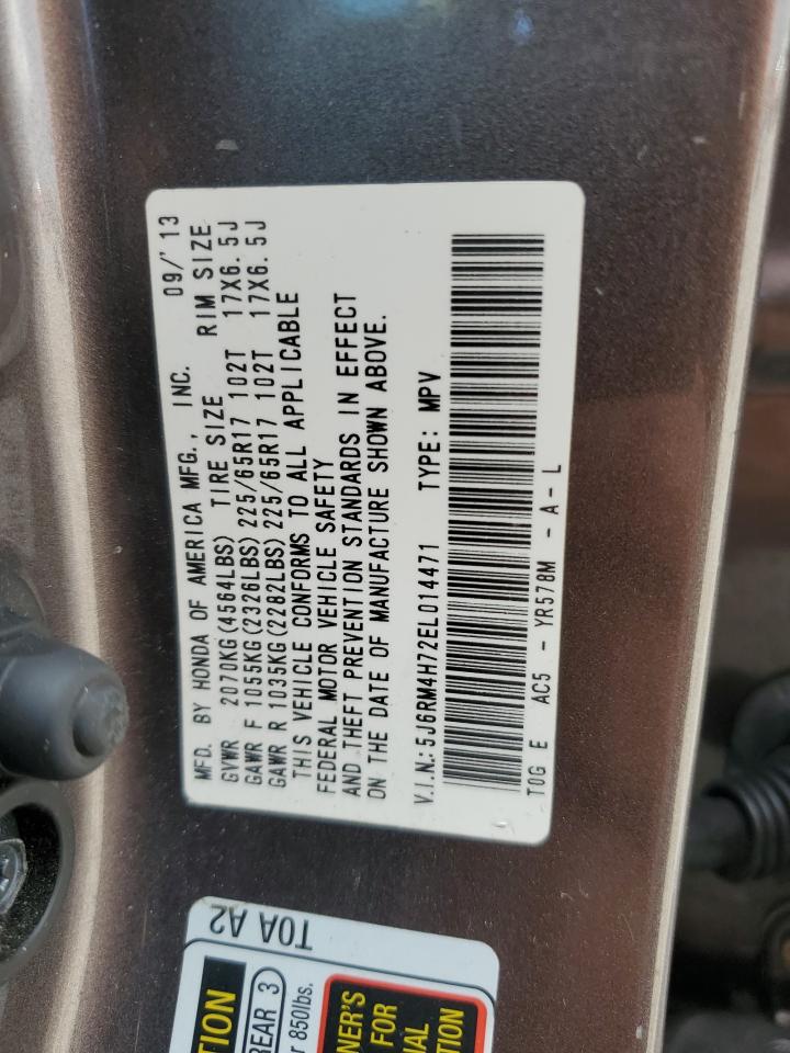 2014 Honda Cr-V Exl VIN: 5J6RM4H72EL014471 Lot: 56842085