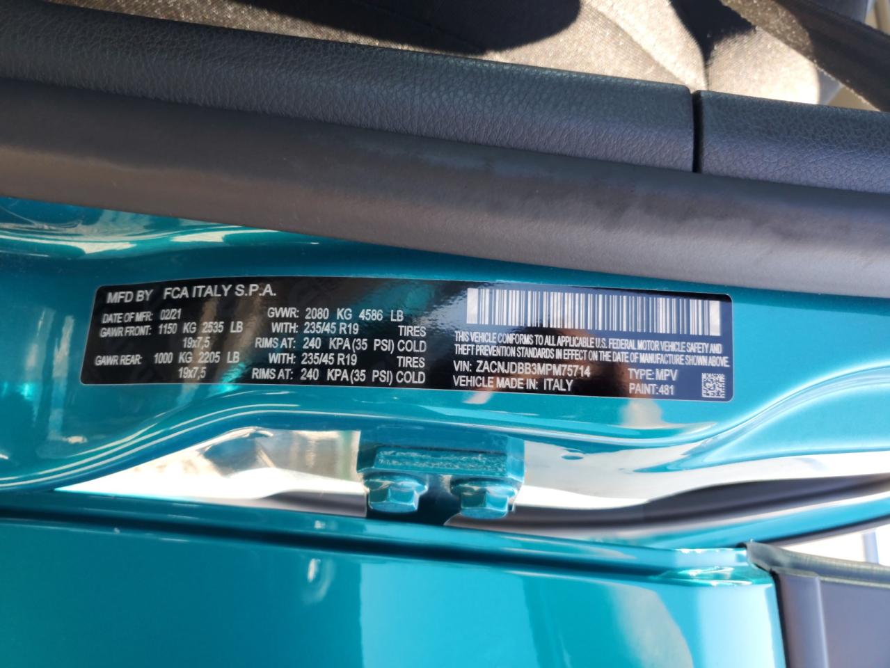 2021 Jeep Renegade Latitude VIN: ZACNJDBB3MPM75714 Lot: 56912925