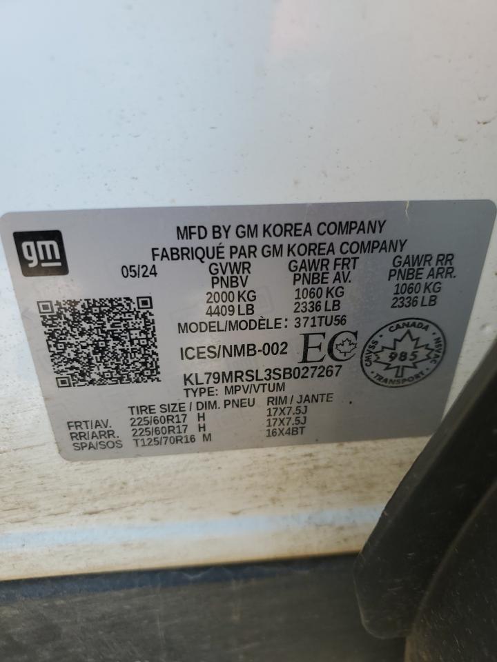 KL79MRSL3SB027267 CHEVROLET TRAILBLZR 2025