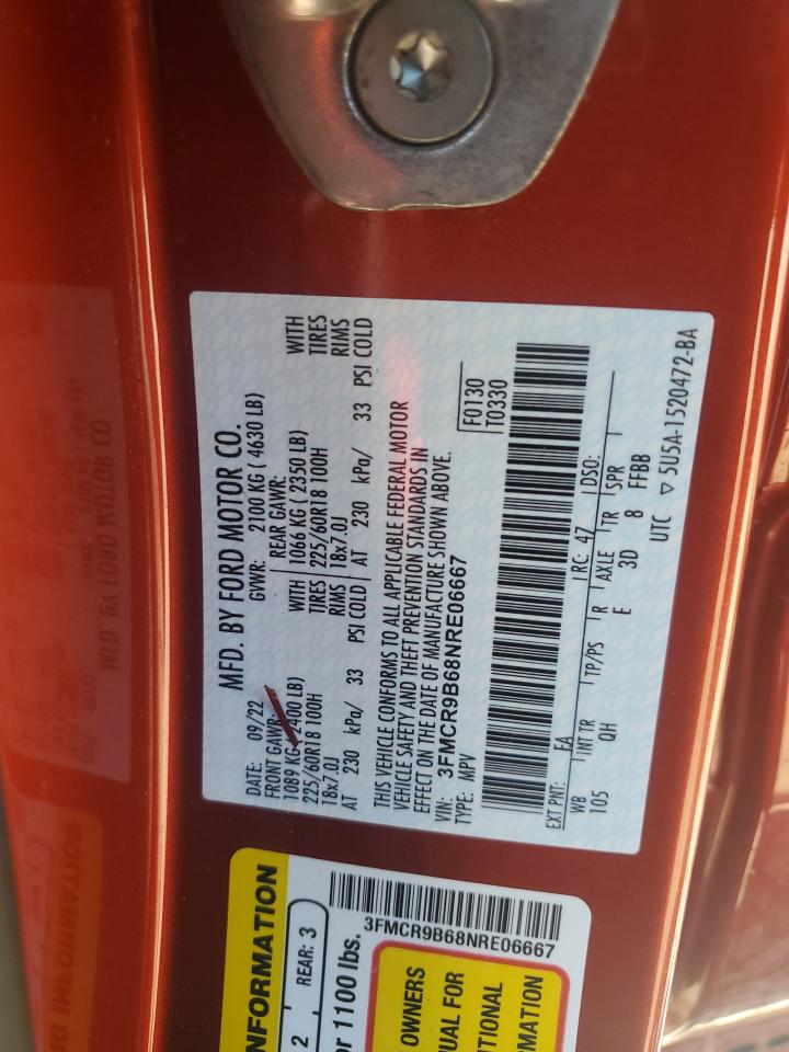 2022 Ford Bronco Sport Big Bend VIN: 3FMCR9B68NRE06667 Lot: 55901835