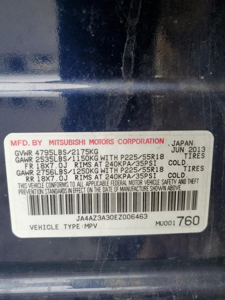 2014 Mitsubishi Outlander Se VIN: JA4AZ3A30EZ006463 Lot: 55706915