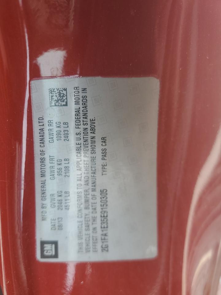 2014 Chevrolet Camaro Ls VIN: 2G1FA1E35E9150305 Lot: 90415235